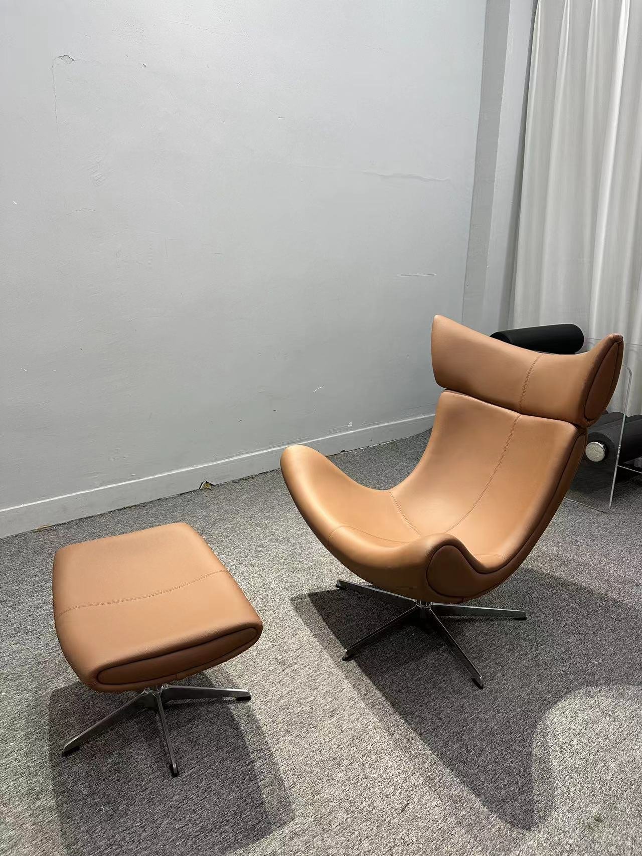 Imola chair replica brown leather