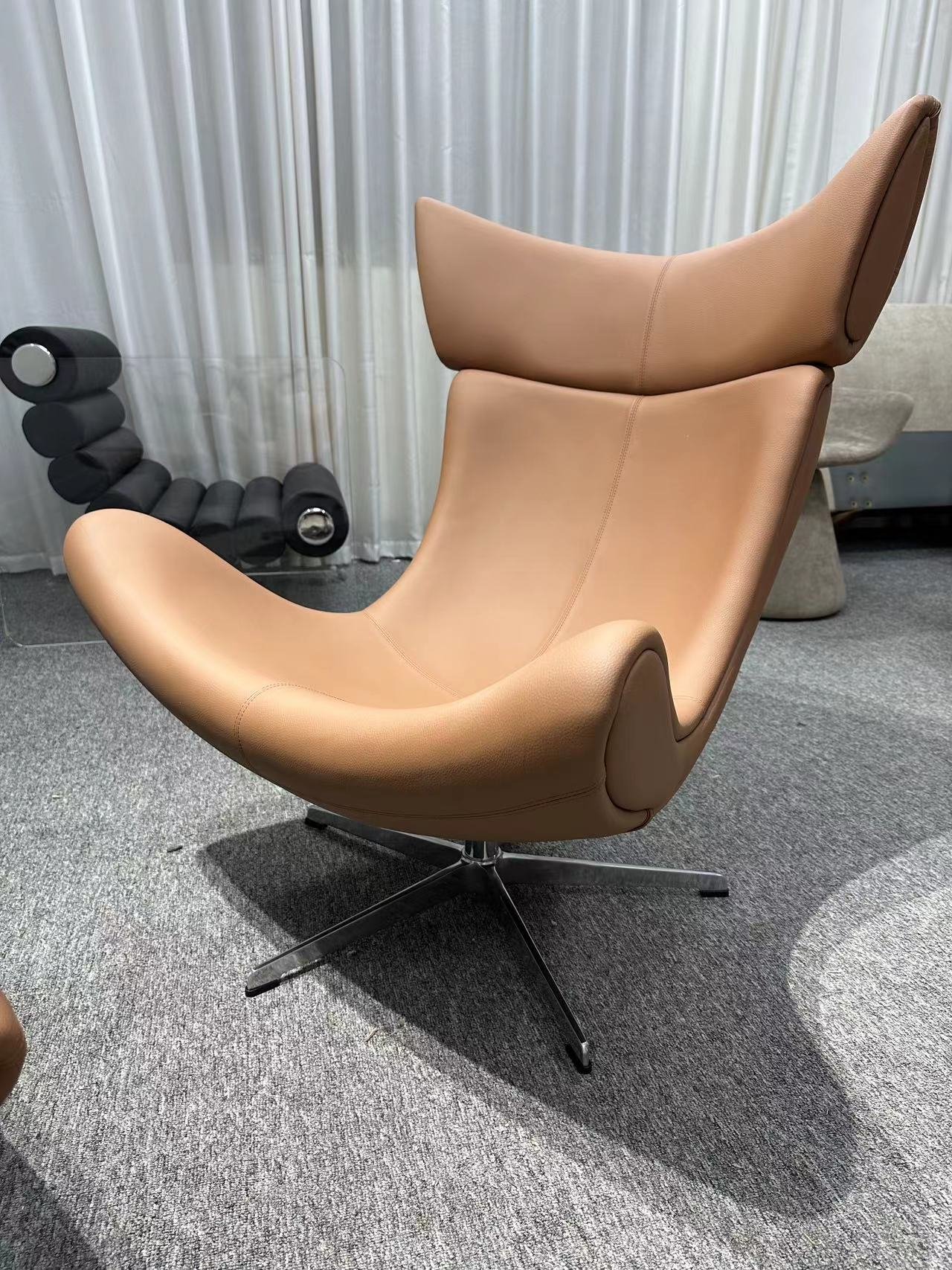 Imola chair replica brown leather