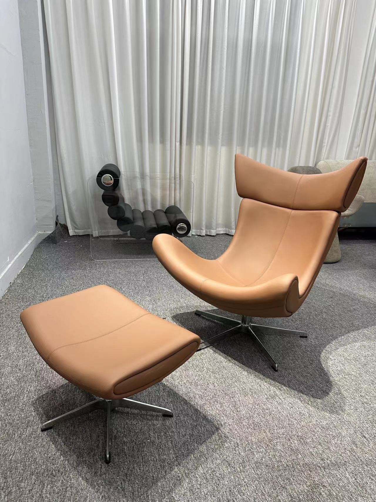 Imola chair replica brown leather