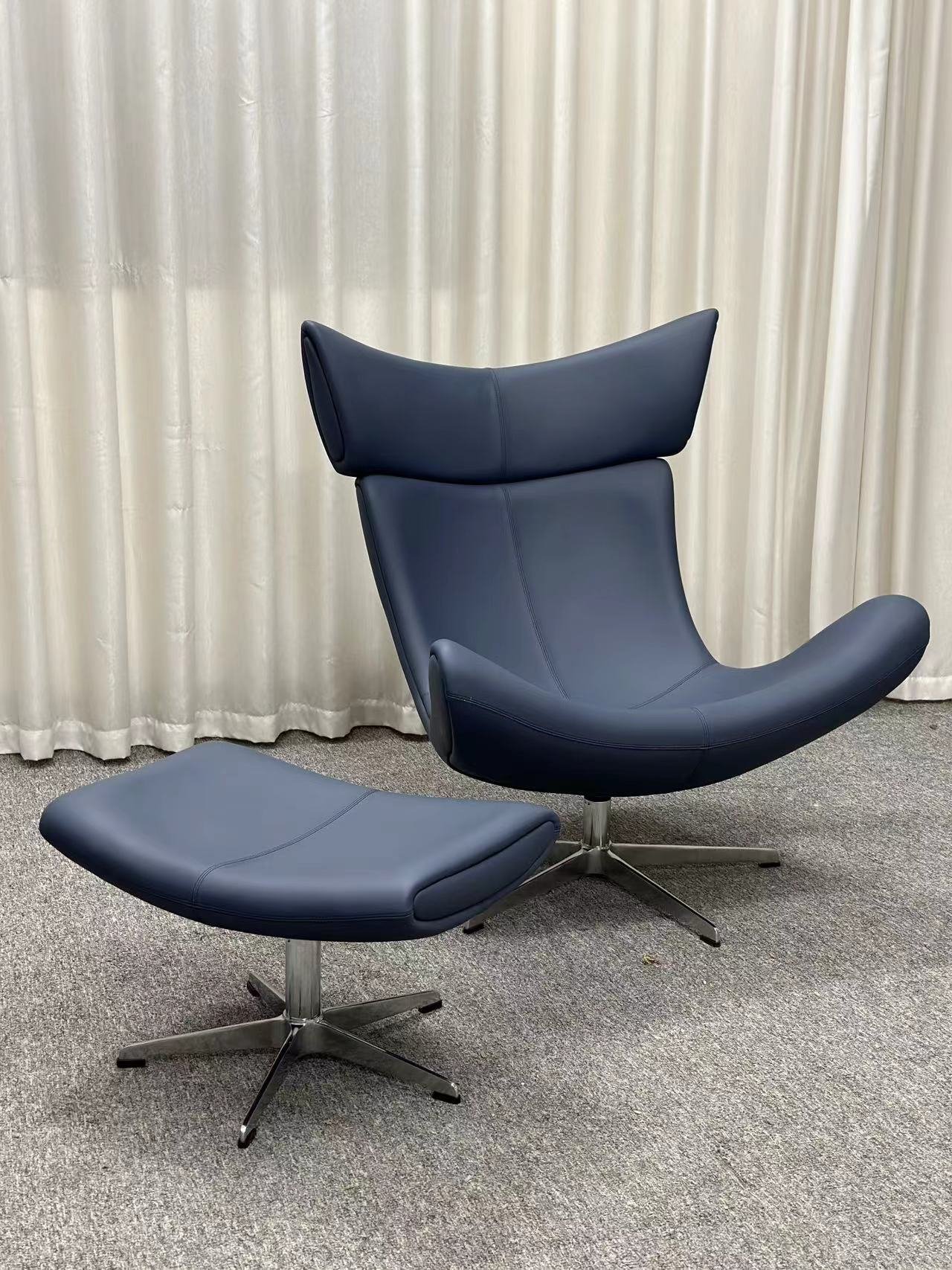 Imola chair replica blue leather