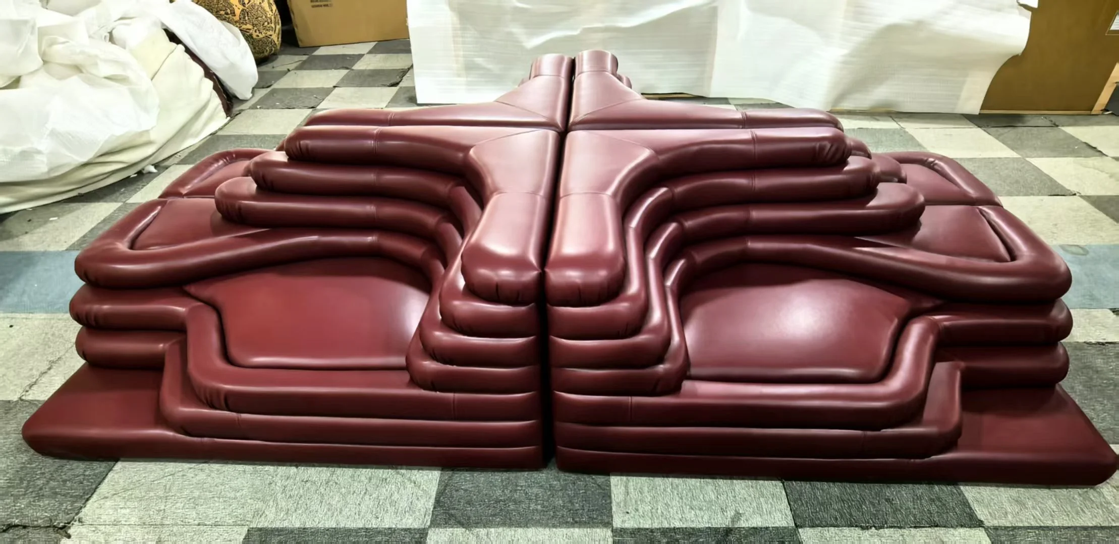 Terrazza Sofa replica dupe red leather