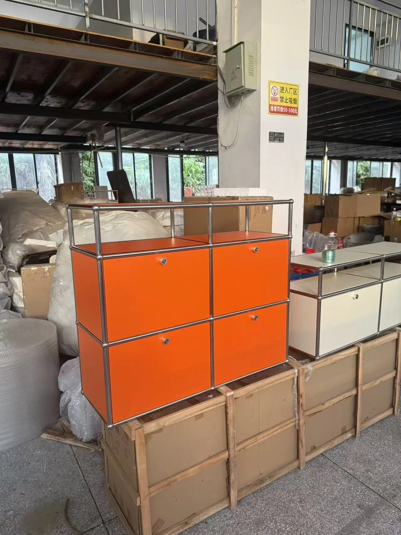 USM Haller cabinet orange replica dupe