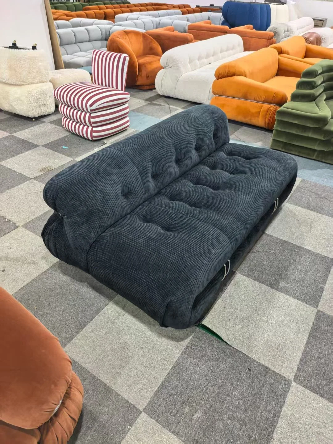 Soriana Sofa replica dark blue corduroy