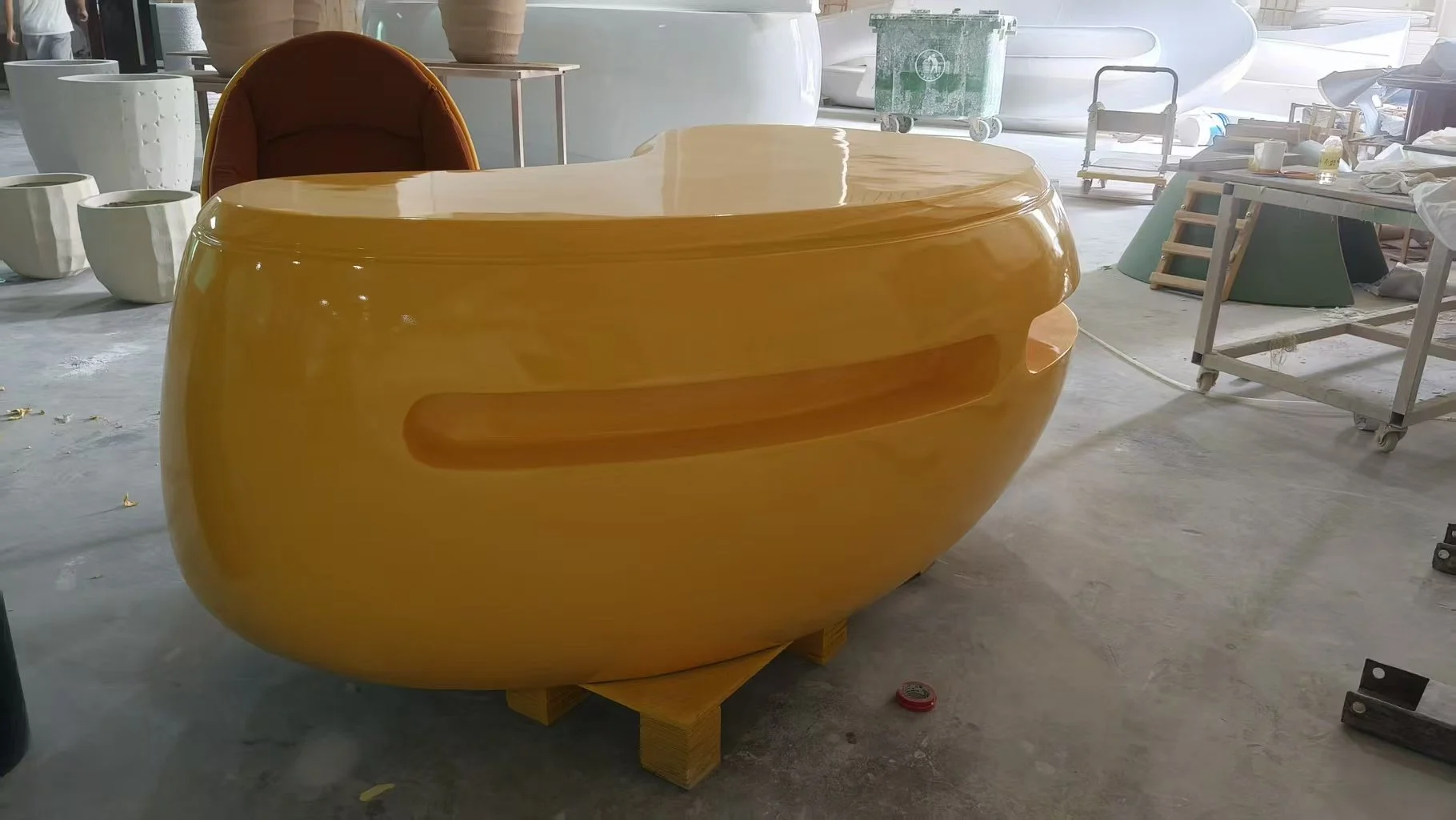 Boomerang Desk yellow chair Calka replica dupe