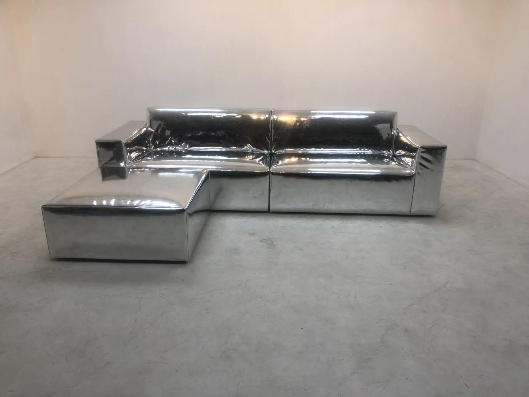 Porto modular sofa dupe silver reflective