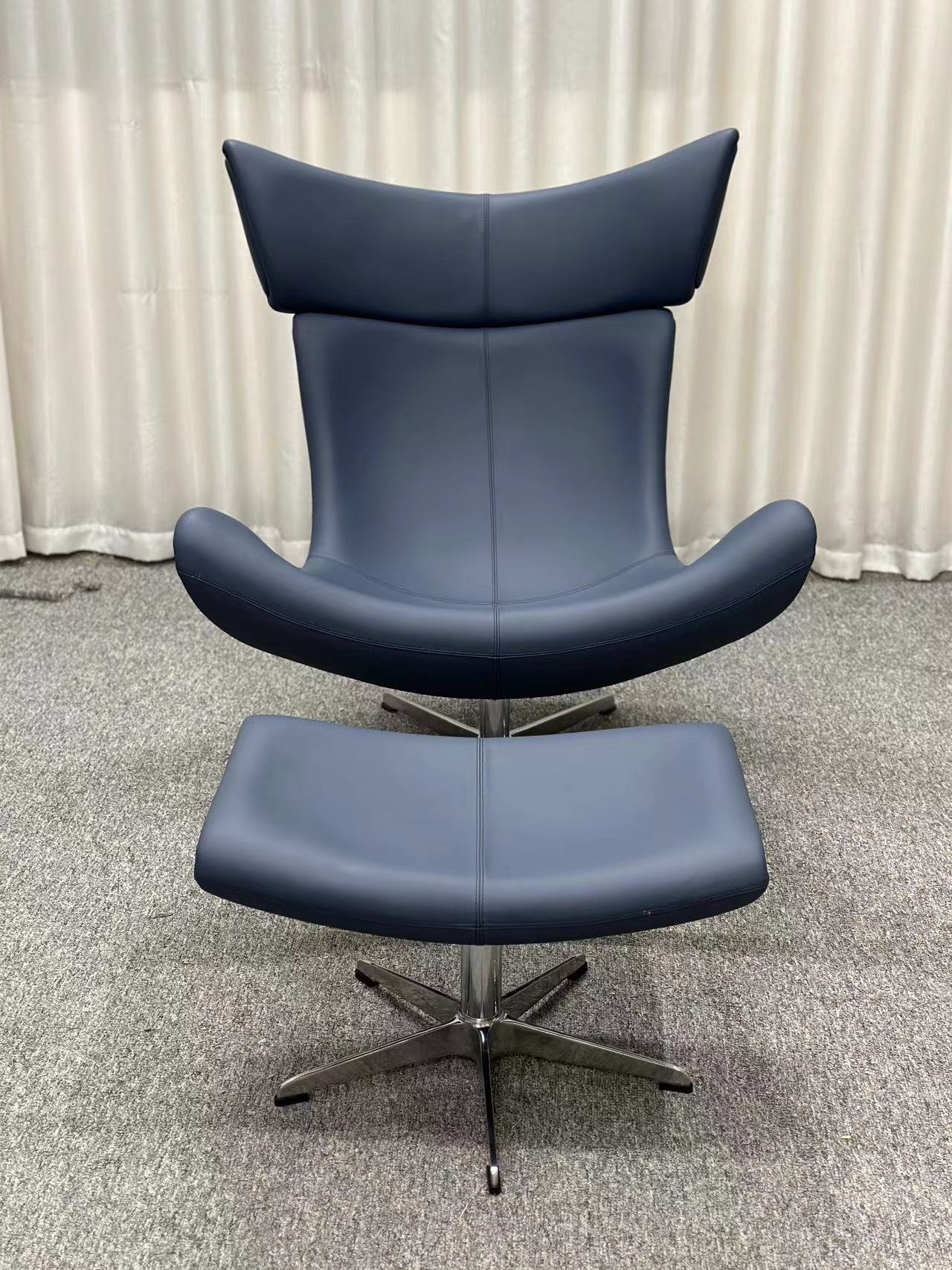 Imola chair replica blue leather