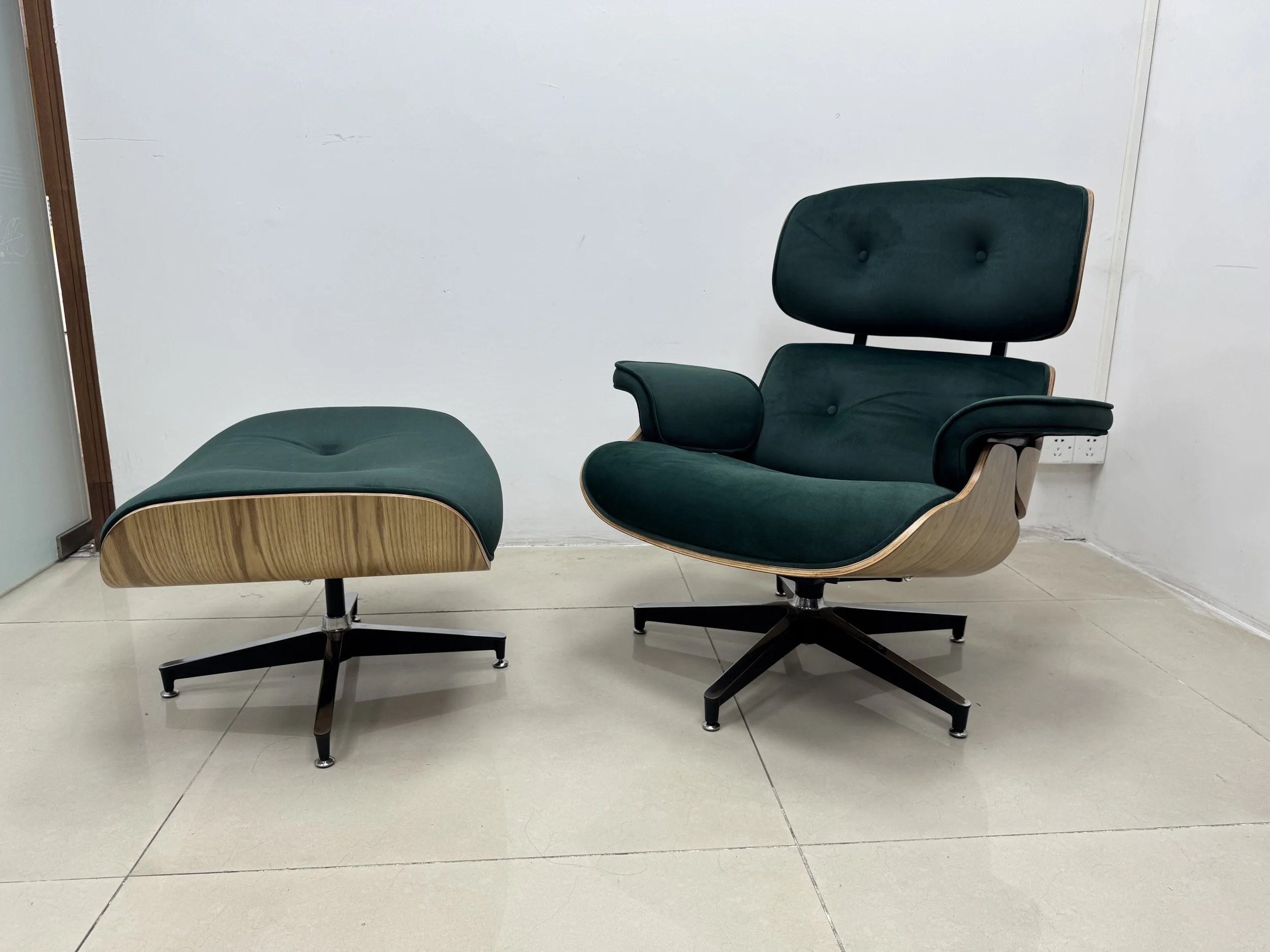 Eames lounge chair green velvet dupe