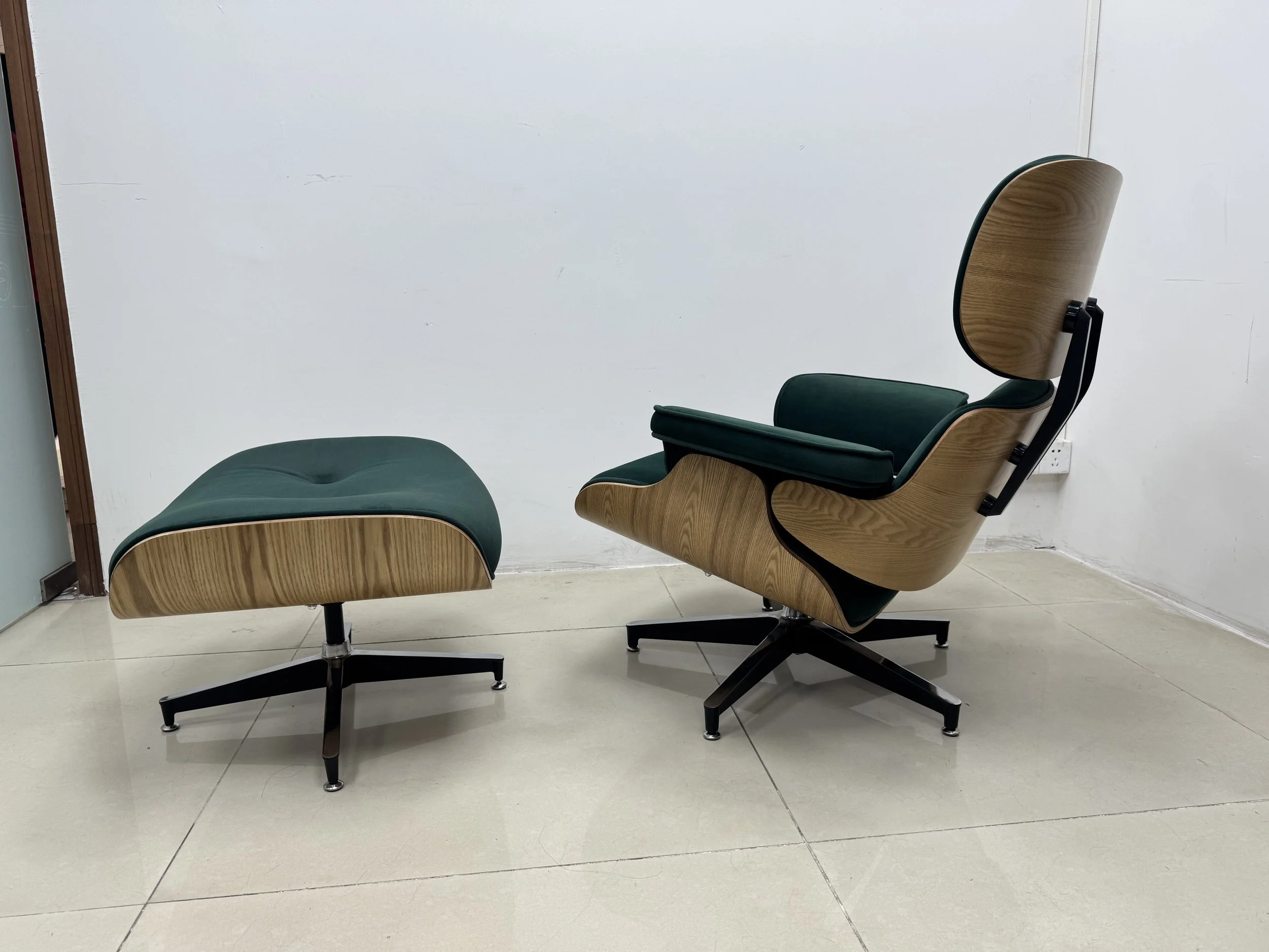 Eames lounge chair green velvet dupe