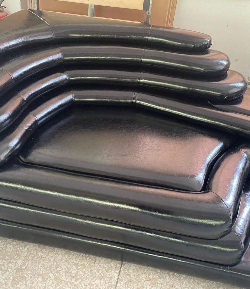 Terrazza Sofa black leather dupe
