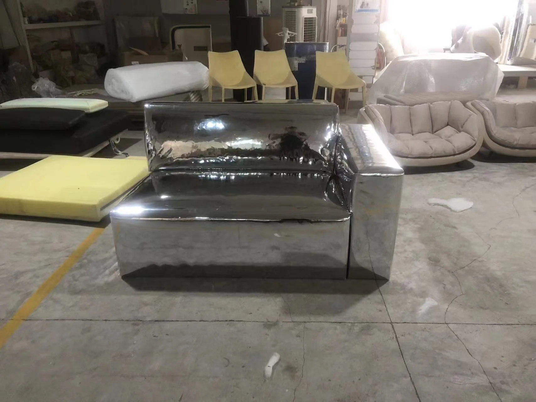 Porto modular sofa dupe silver reflective