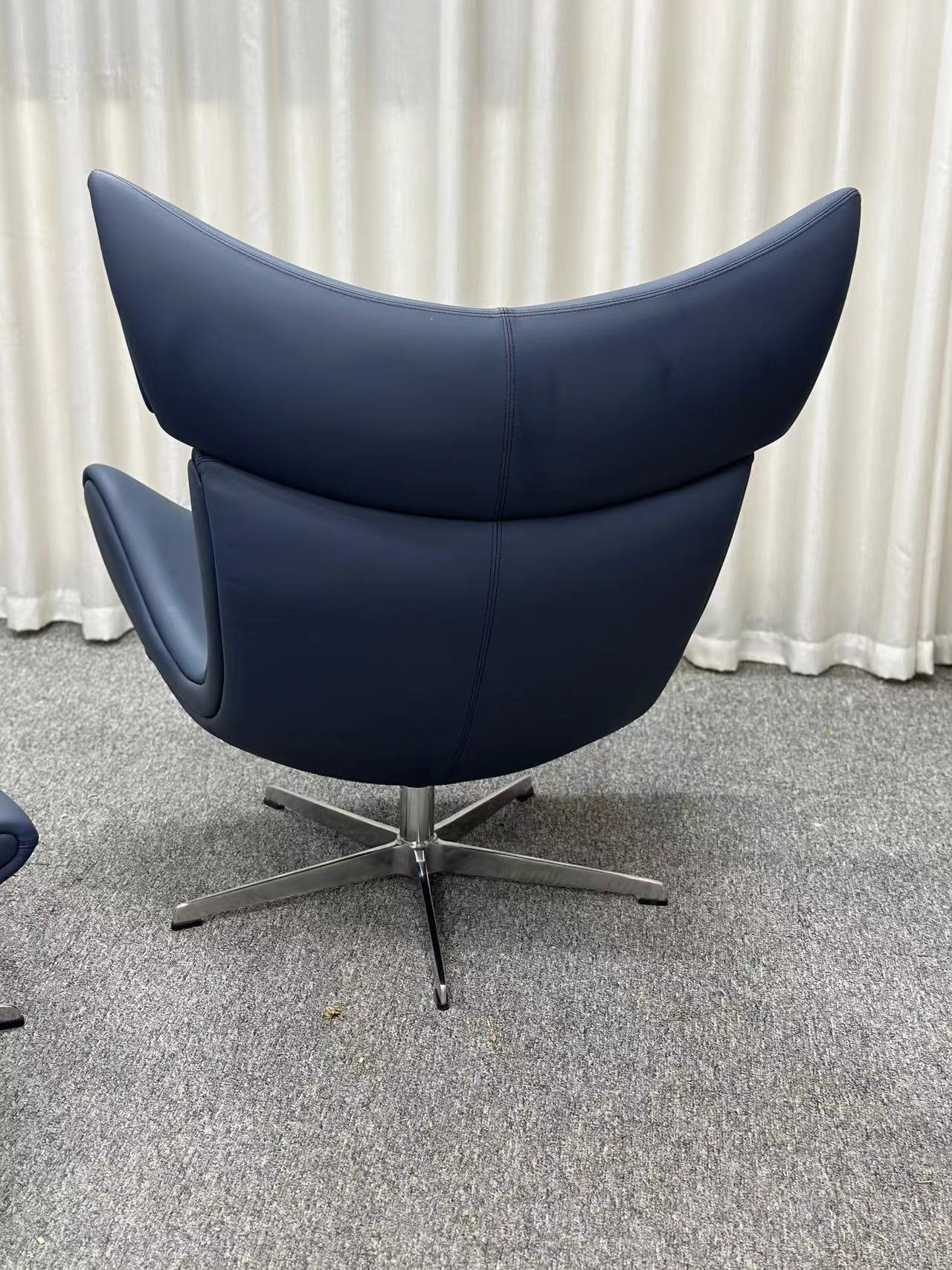 Imola chair replica blue leather