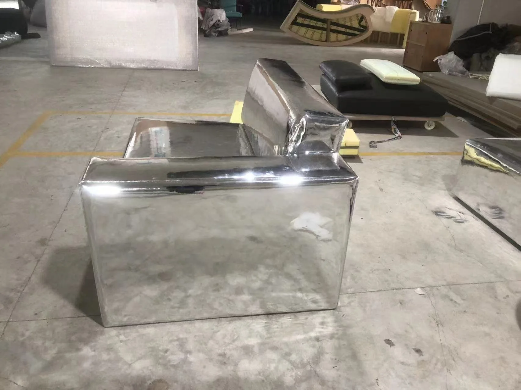 Porto modular sofa dupe silver reflective