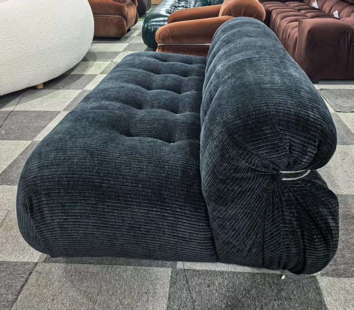 Soriana Sofa replica dark blue corduroy