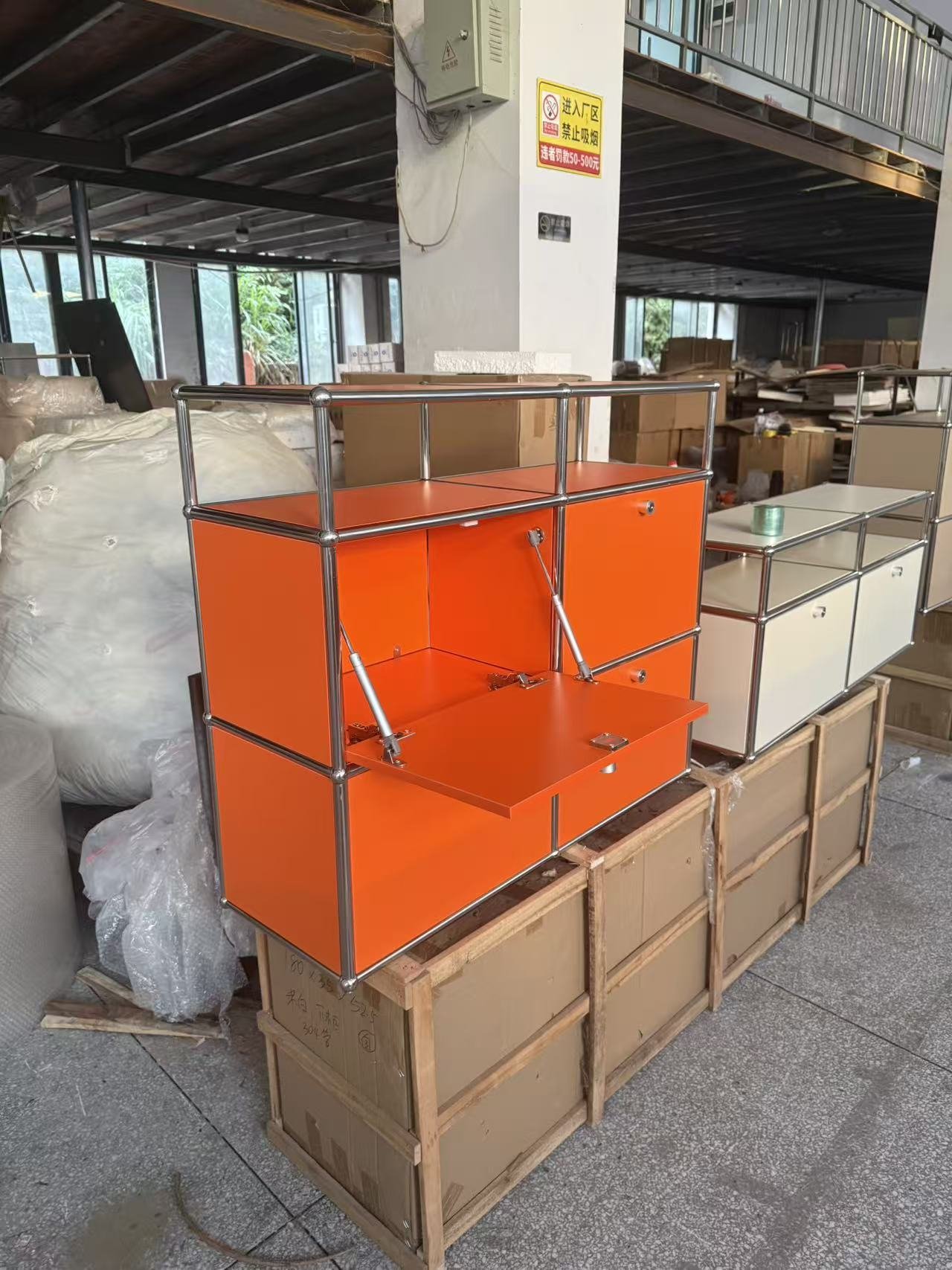 USM Haller cabinet orange replica dupe