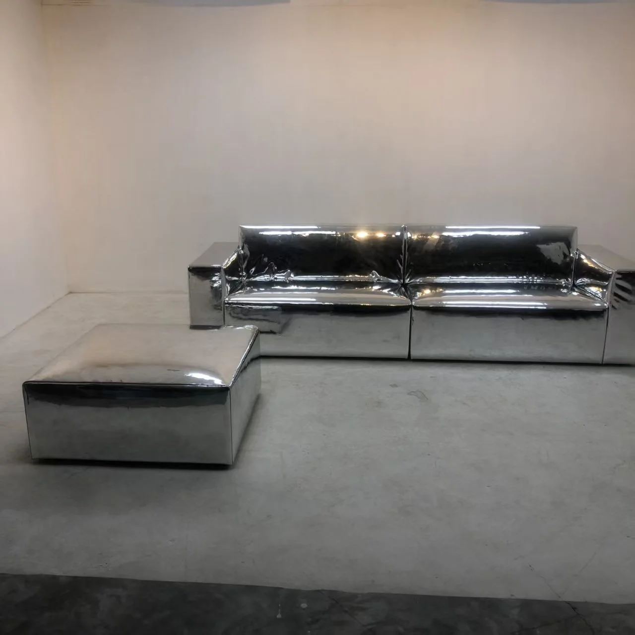 Porto modular sofa dupe silver reflective
