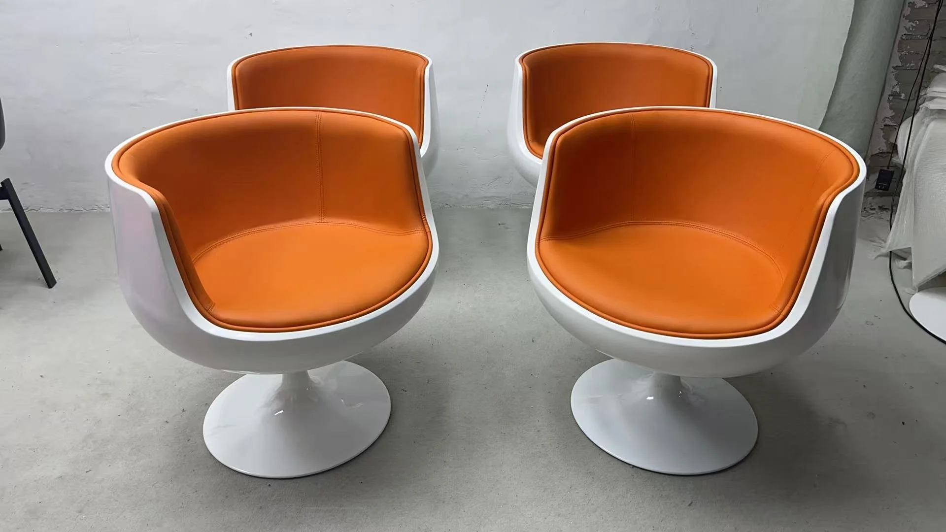 Coffee cup Chair dupe orange leather
