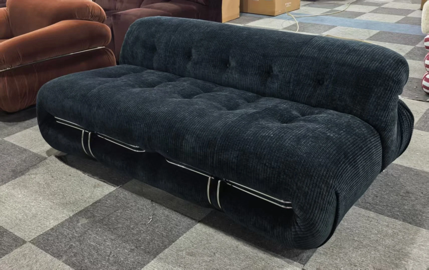 Soriana Sofa replica dark blue corduroy