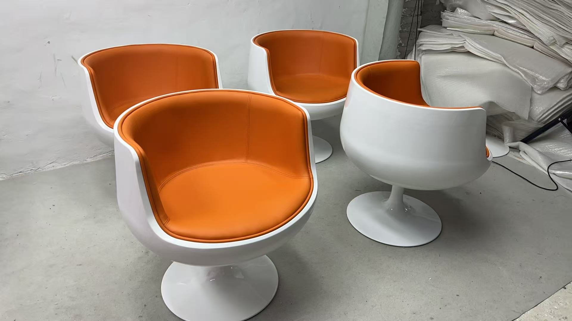 Coffee cup Chair dupe orange leather