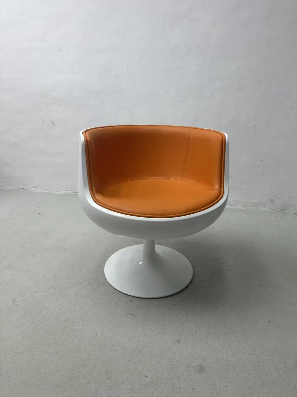 Coffee cup Chair dupe orange leather
