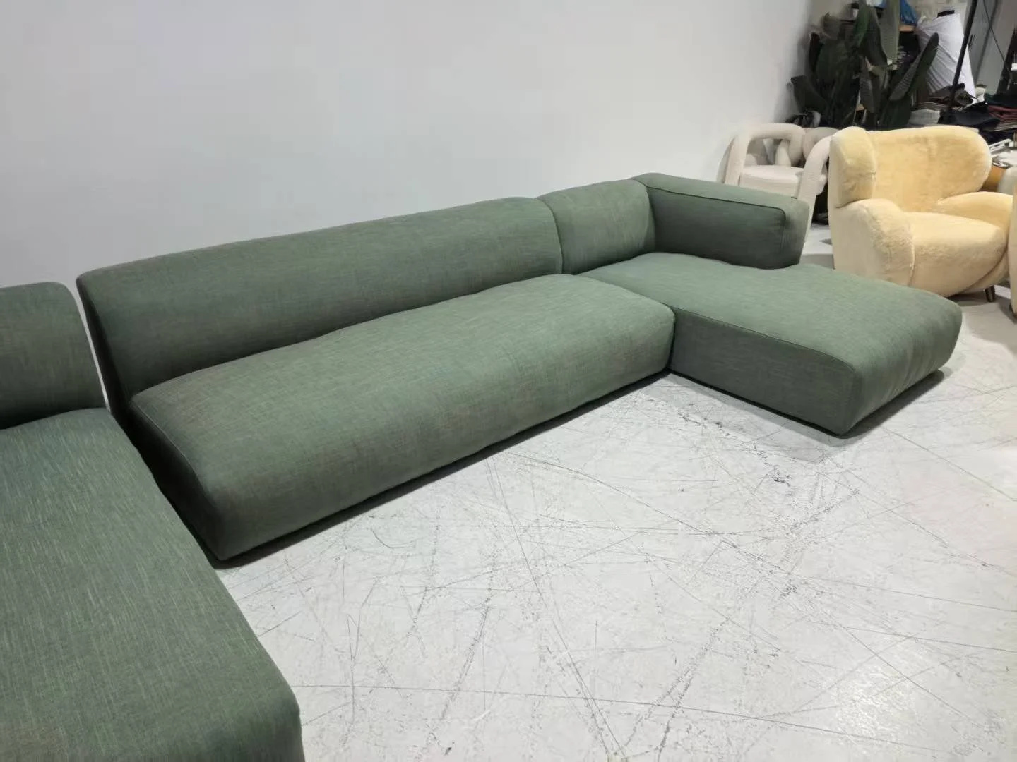 Cloud sofa green linen