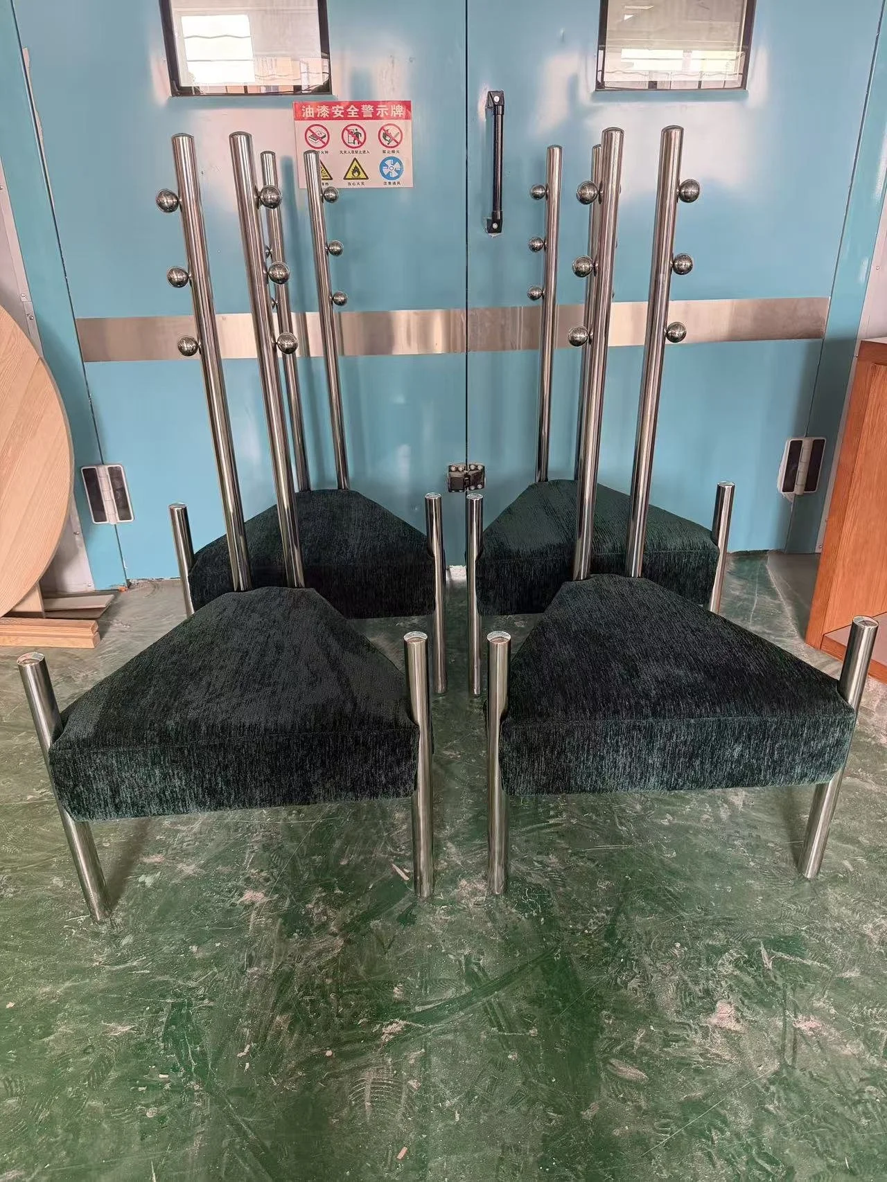 Steel Double Backrest Pietro Franceschini green
