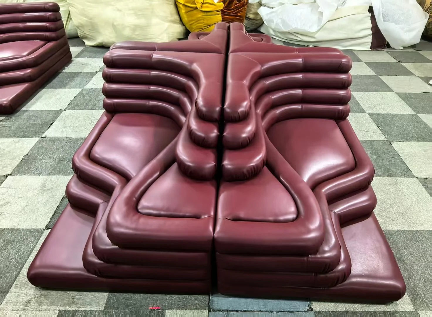 Terrazza Sofa replica dupe red leather