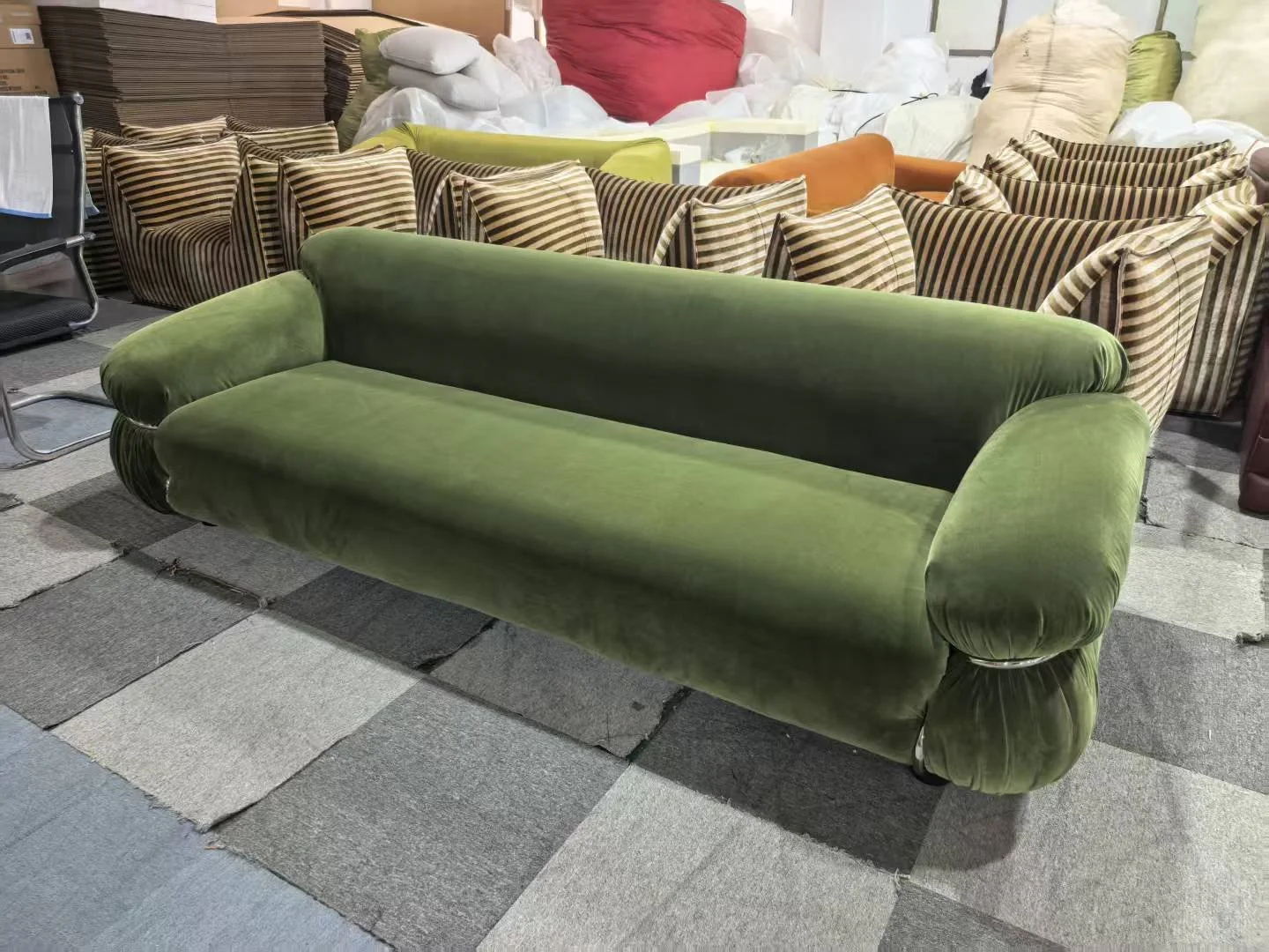 Sesann sofa dupe green cotton velvet