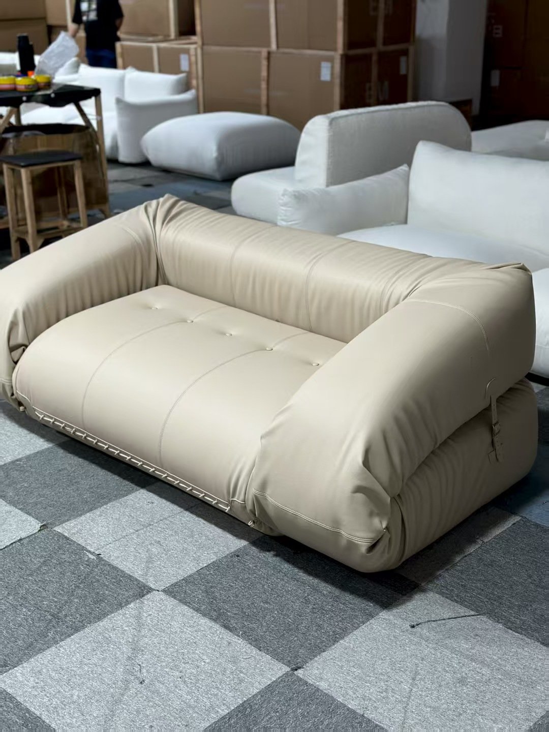 Anfibio sofa bed replica dupe leather