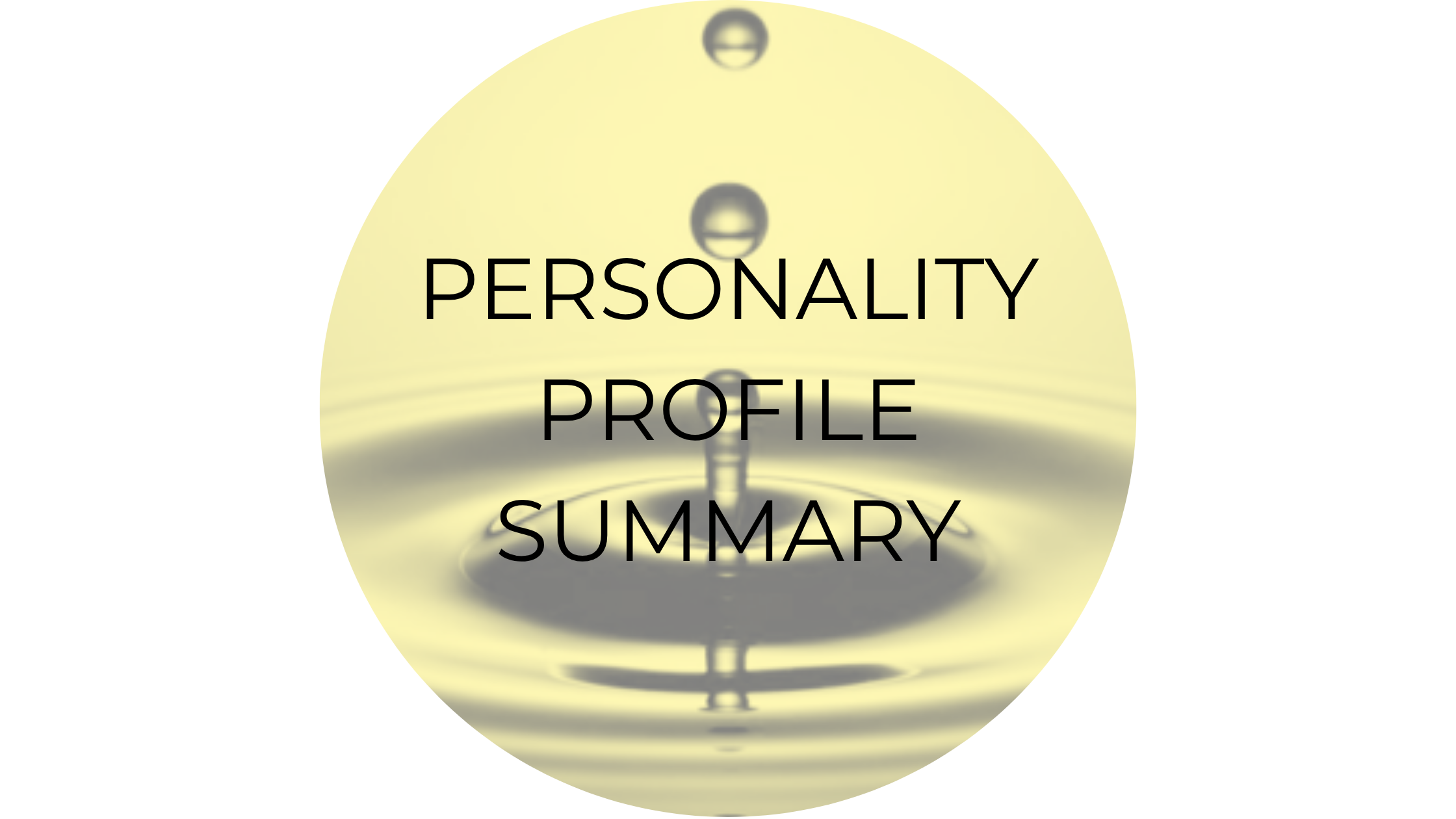 PERSONALITY PROFILE SUMMARY