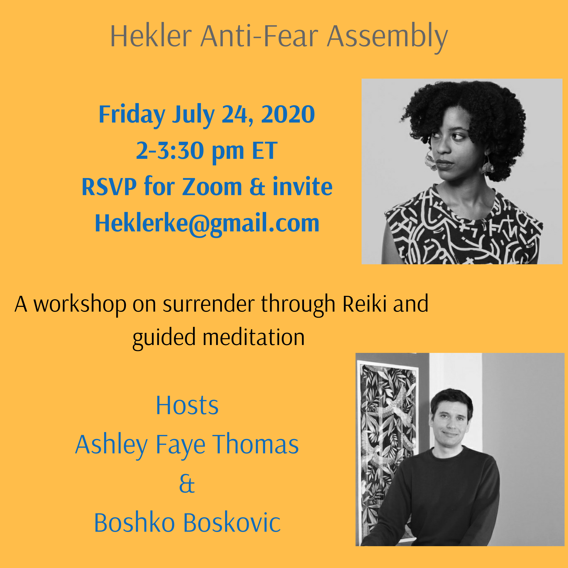 Reiki workshop &amp; guided meditation with Hekler, an artist run platform 