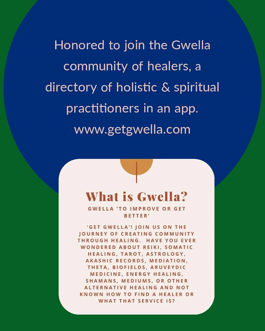 Honored to join the Gwella community of healers