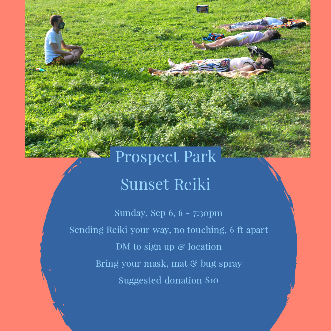 Sunset Reiki classes in Prospect Park were a success 