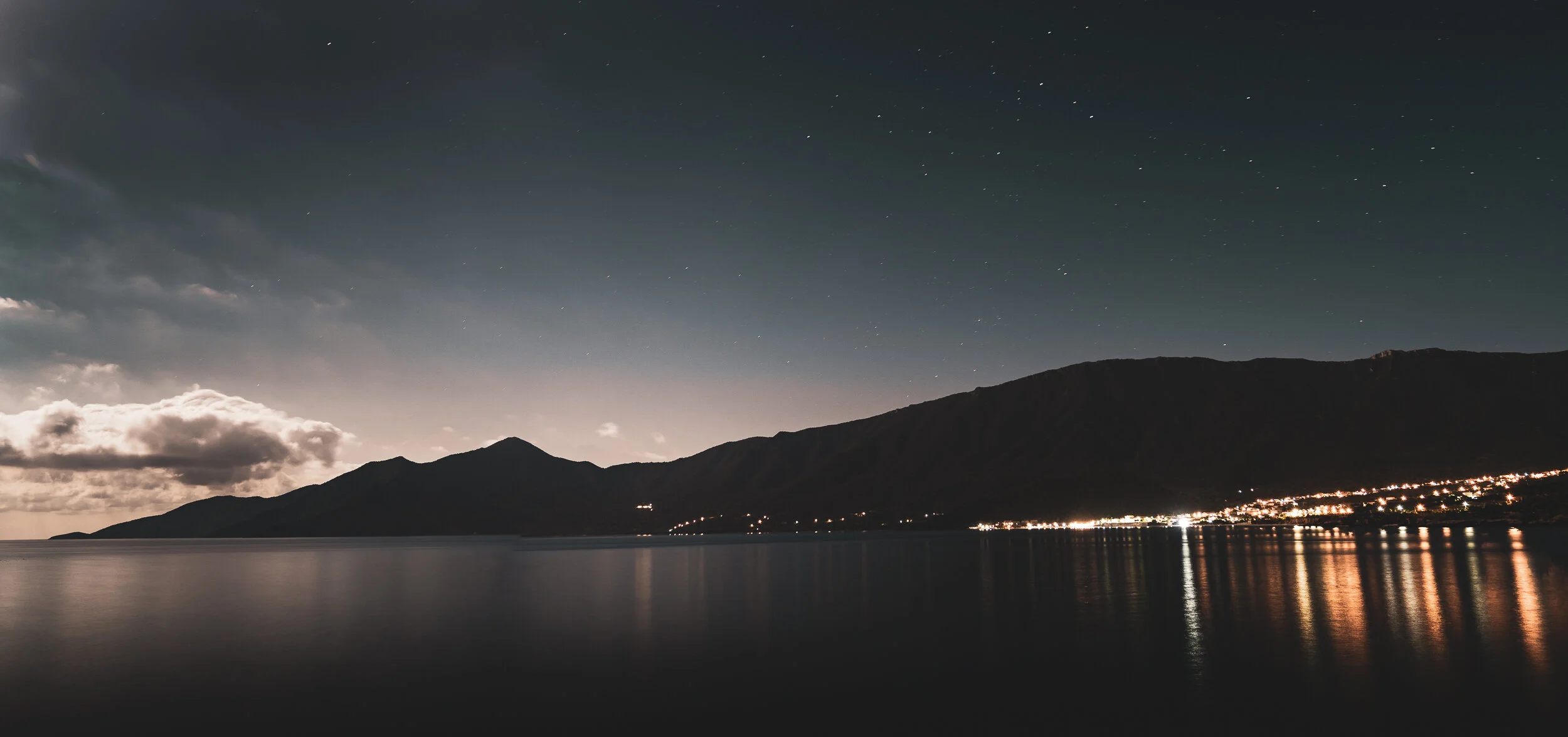 Long exposure of Poulithra harbour, Greece. 