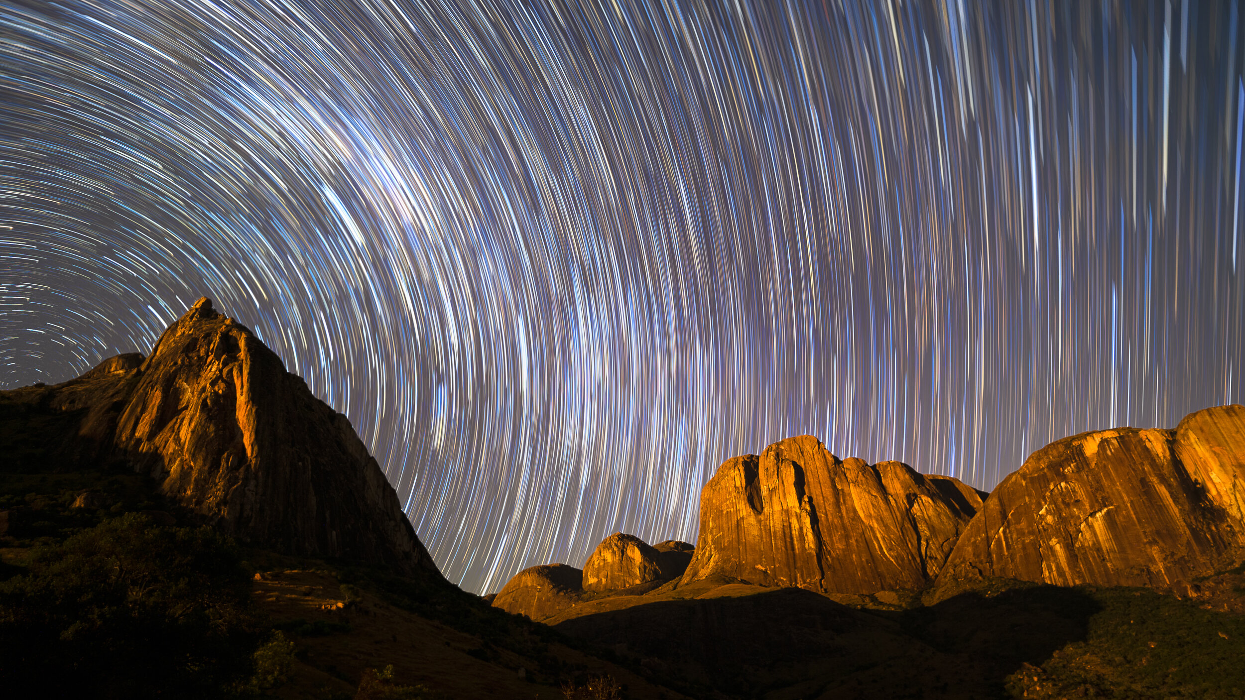 Star trials over the Tsaranoro Massif, Madagascar. 