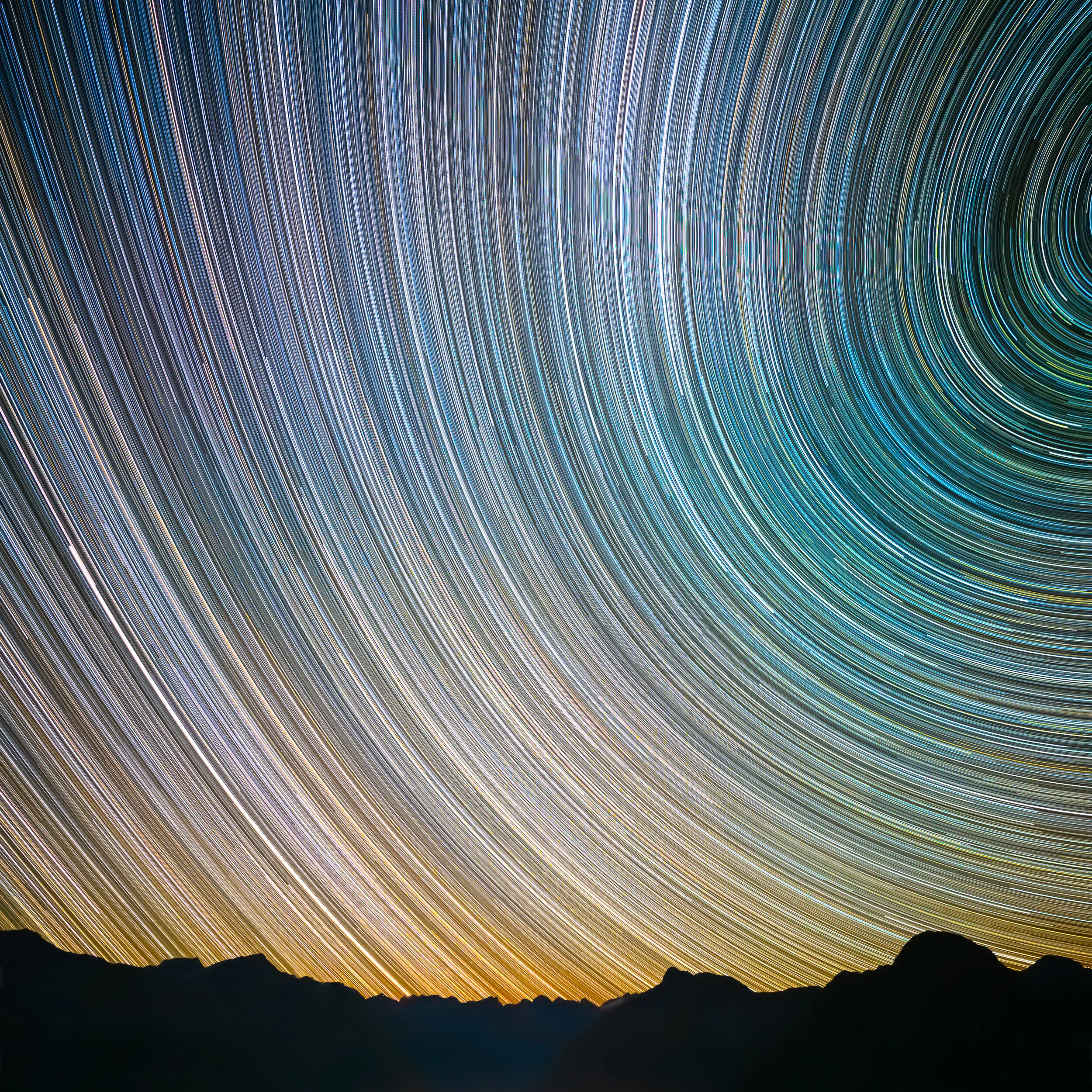 Star trials over the Darren Mountains, Fiordland, New Zealand.