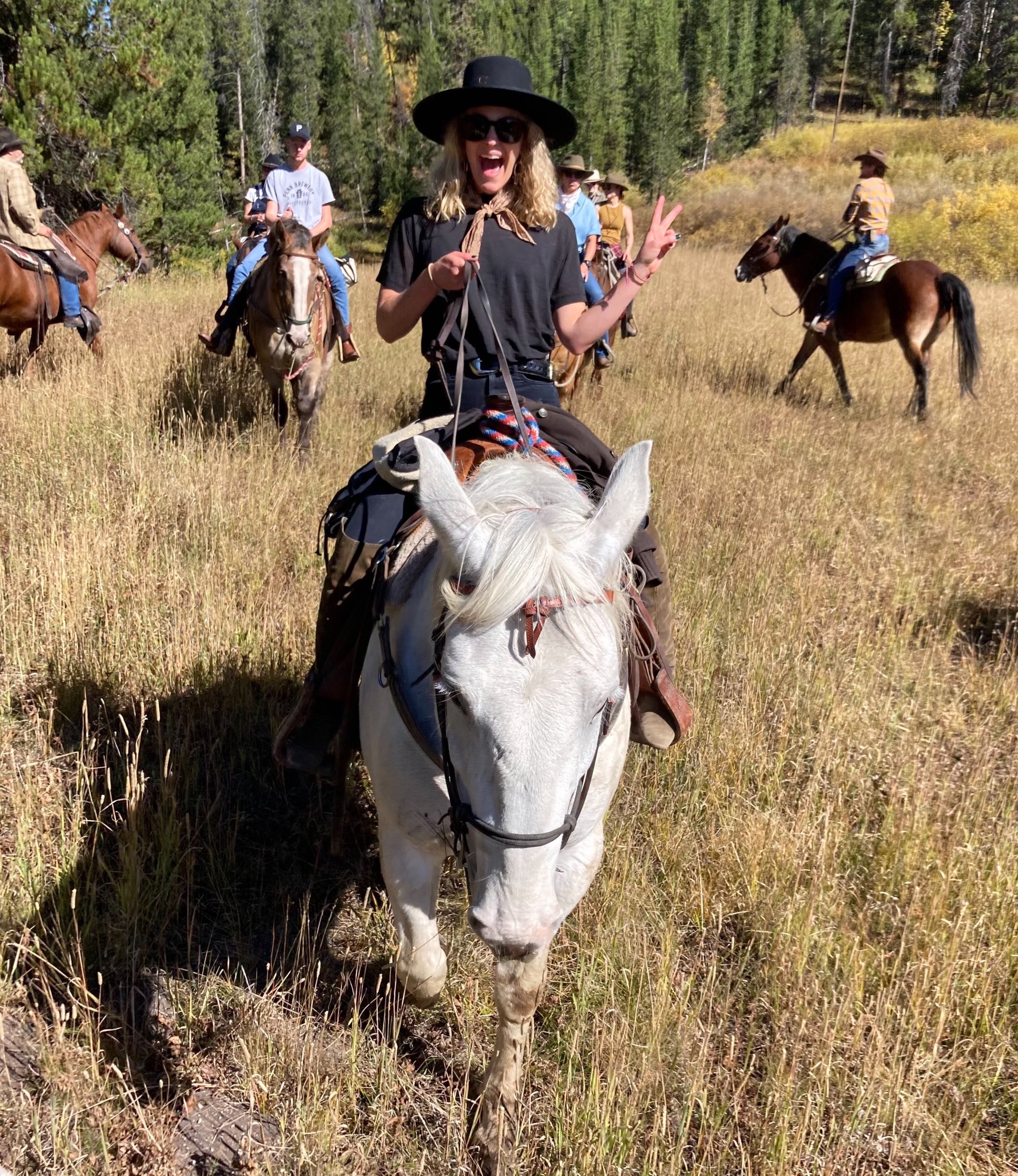 Horseback trail ride family activity in Grand Teton.