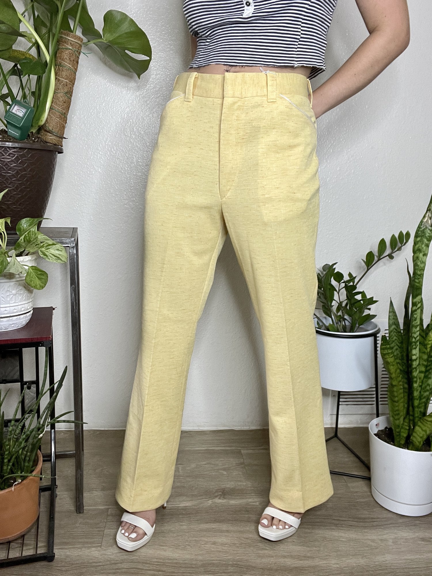 Vintage 1970's Yellow Jantzen Double Knit Pants (34) — Radicalthrifts