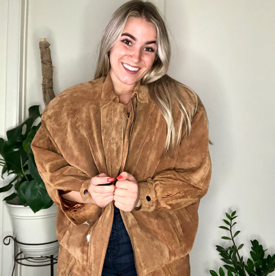 Vintage Genuine Leather Brown Boho Jacket (M)
