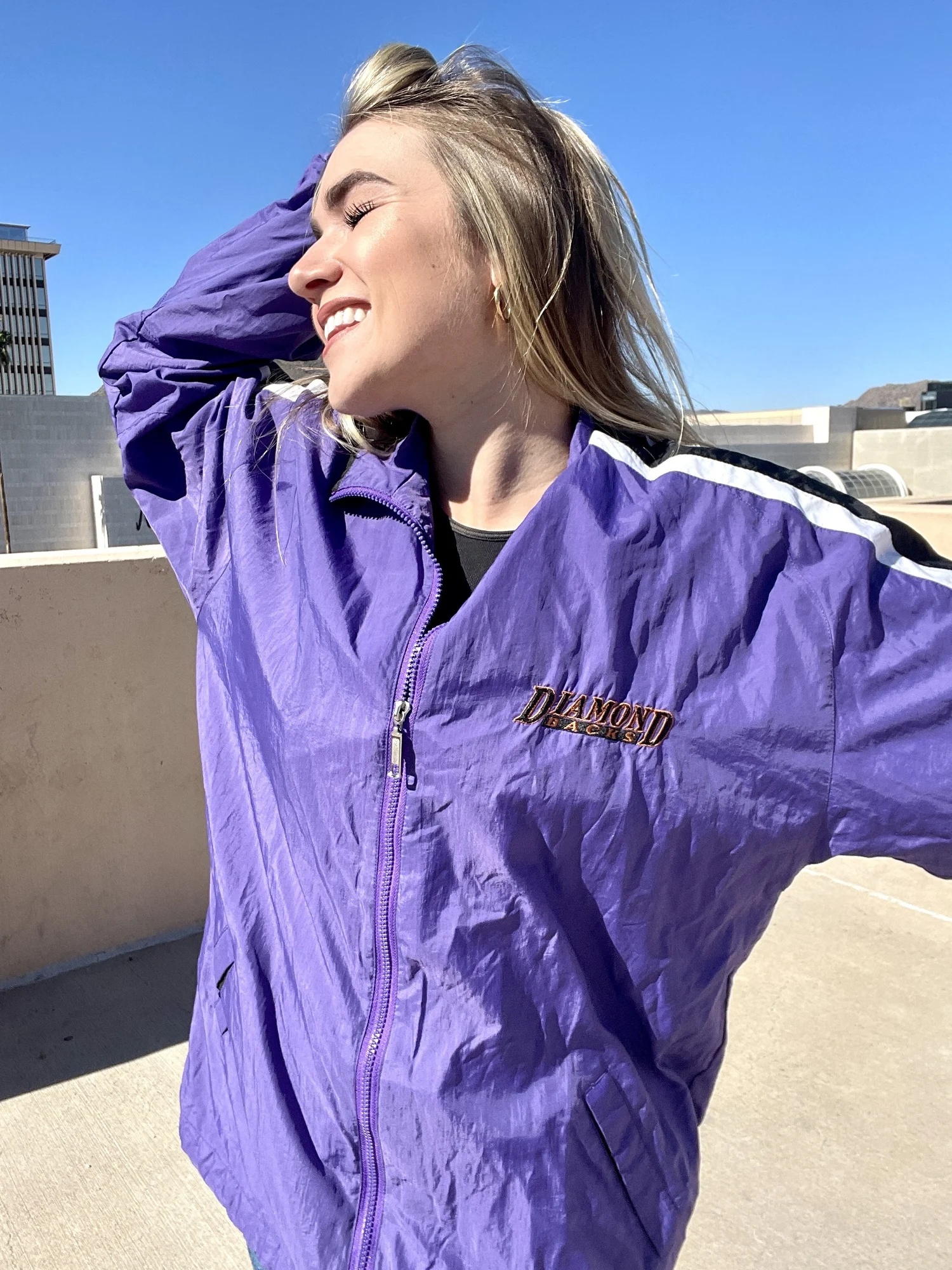 Vintage Rare 90's Starter Arizona Diamondbacks Windbreaker Purple