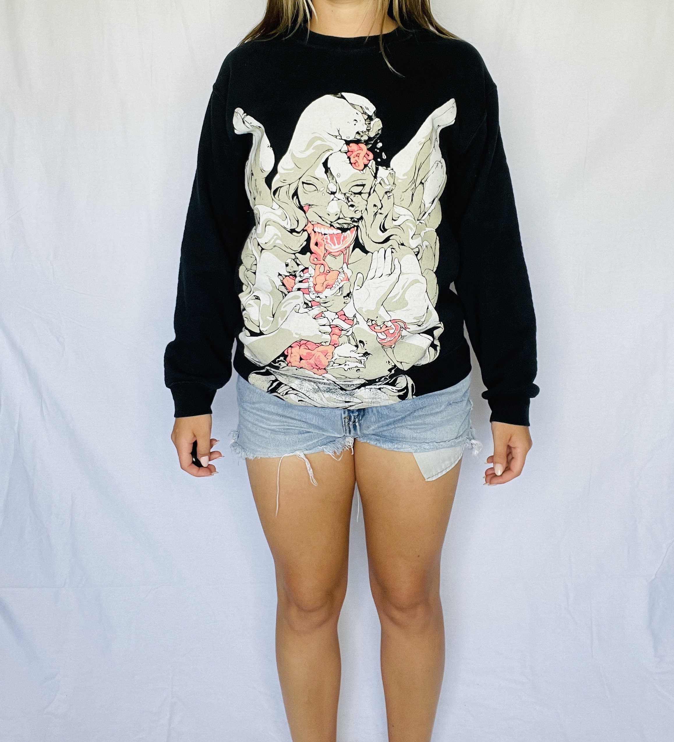 OMOCAT x Sachin Teng Halloween Black Graphic 2016 Sweatshirt (S)