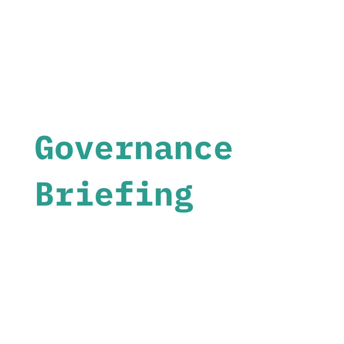 AI Governance Briefing logo on a black background with teal and white text.