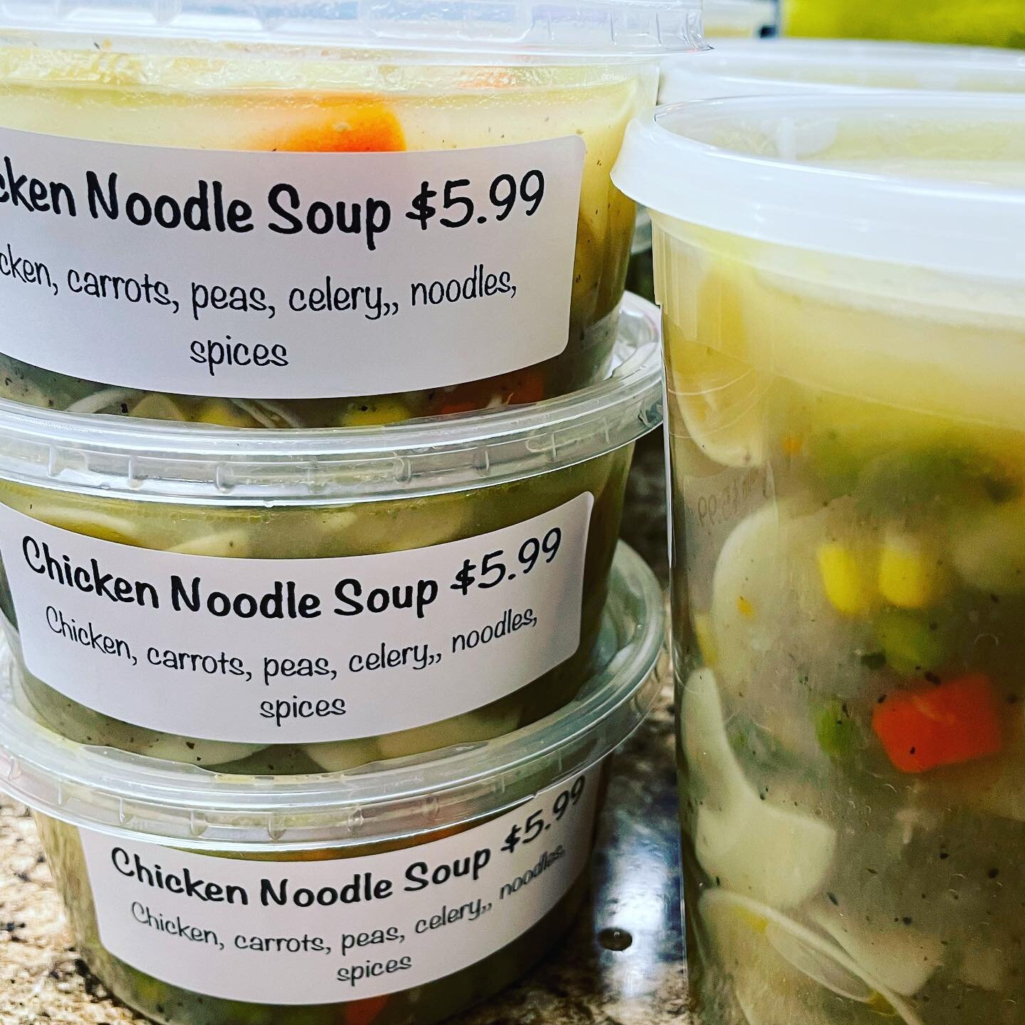 Mommas freshly made chicken noodle soup going in the coolers tonight ! Perfect for this chilly weather 🥶🥶