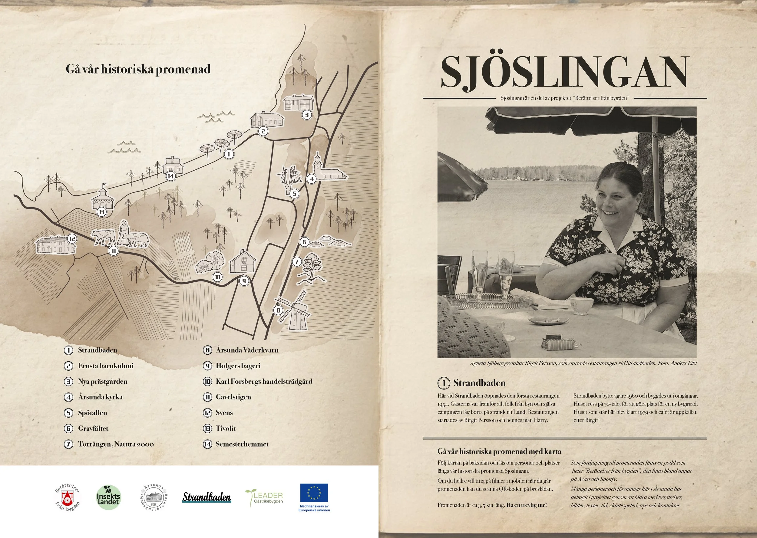 illustrerad karta, kulturvandring, sjöslingan