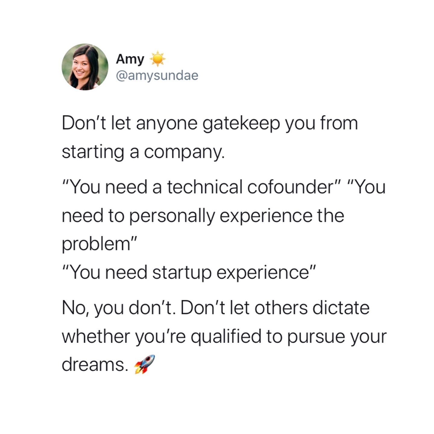 sometimes you won't fit the mould of what someone in your role/business 'should' look like... and that's okay.⁠
⁠
You have other strengths to bring to the table and can always hire and collaborate with people who have other expertise.⁠
⁠
TLDR; Go for