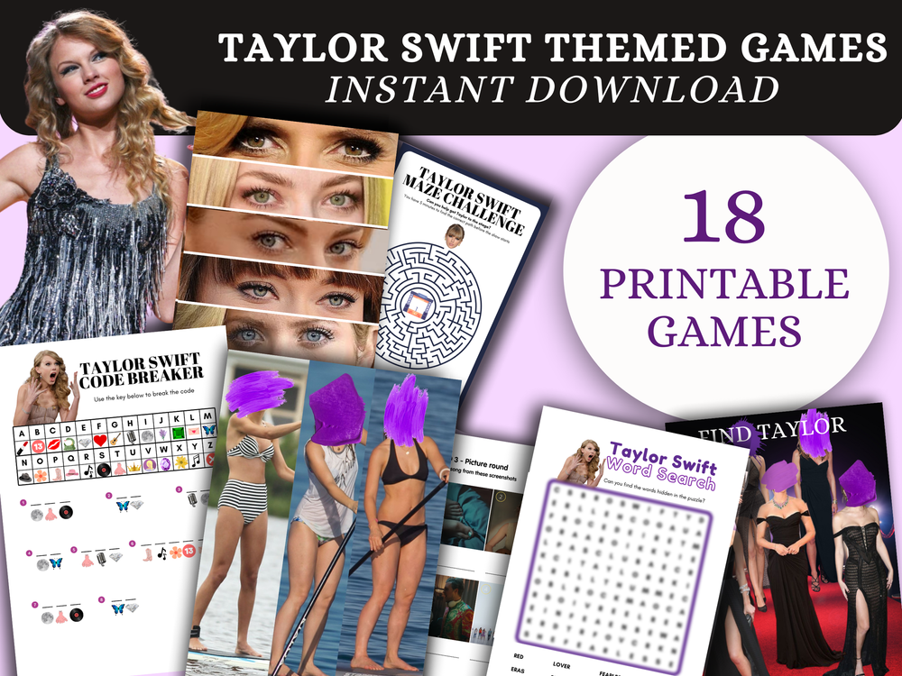 Taylor Swift Themed Birthday Party Games - Instant Download