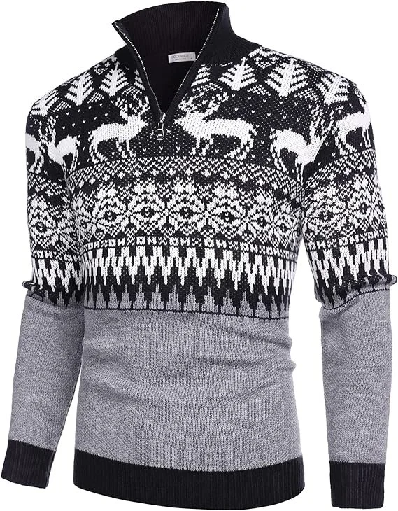 mens quarter zip classy christmas pullover sweater for Christmas parties
