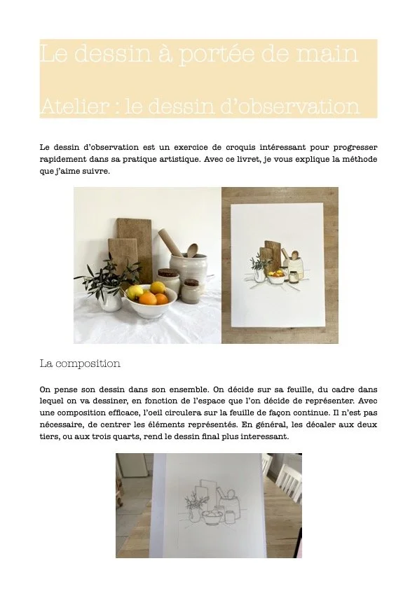Le dessin à portée de main : le dessin d'observation