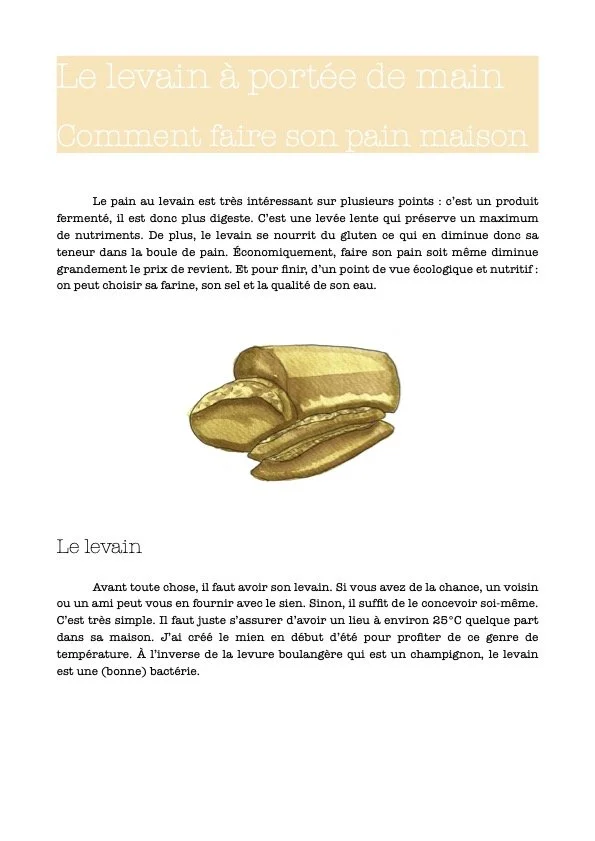 Le levain à portée de main