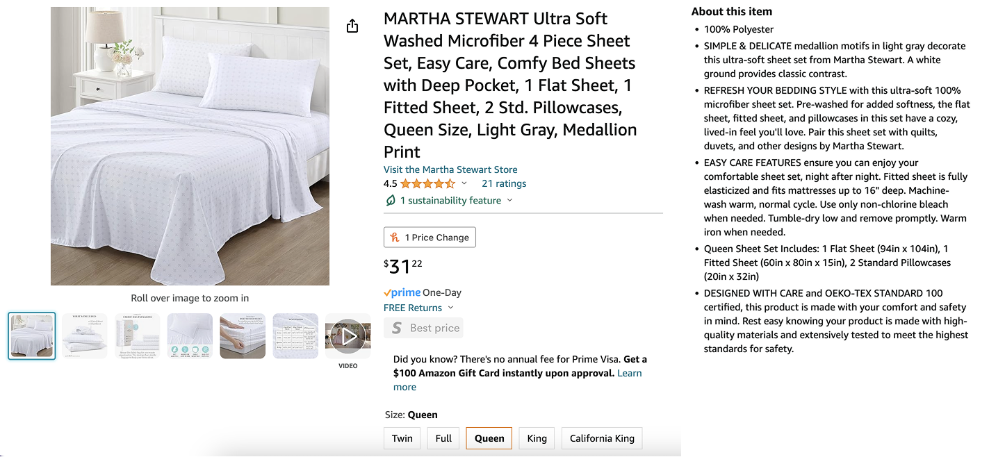 Amazon - Martha Stewart SEO product description