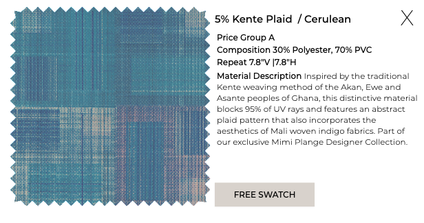 Material Name, Color & Description - Kente Plaid, Cerulean